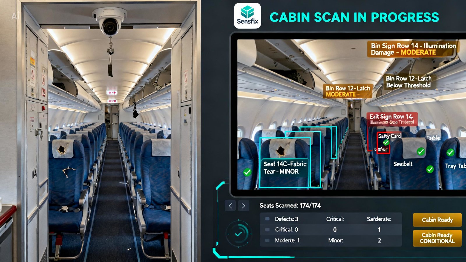 AI-powered aircraft interior inspection